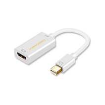 CableCreation Mini DP to HDMI 1.2버전 프리미엄 변환젠더 (CD0009) 0.1M 화이트, CD0009-0.1M(화이트), 1개