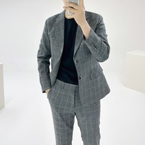 아도르클래식 패널 사각 체크 2컬러 남자 봄 가을 프리미엄 빅사이즈 캐주얼 자켓