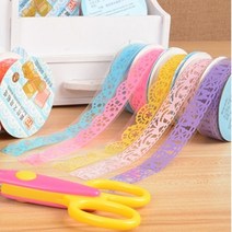CAILOOM 마테 컬러 레이스 마스킹 색깔 테이프 다이어리 꾸미기 다꾸 제작, 1P, 보라색