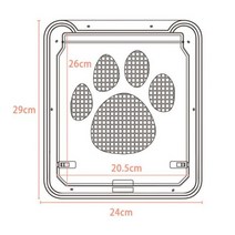 고양이 스크린 도어 잠글 수있는 애완 동물 플랩 게이트 자기 안전 야외 개 창 안티 물린 메쉬는 정원에 자유롭게 입력, Pet Gate 24X29CM