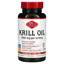크릴 오일 500MG 소프트젤 60정, 단색, 한 사이즈