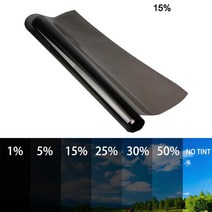 비닐피복기 유니버설 50cm x 블랙 자동차 윈도우 틴트 필름 롤 홈 유리 틴팅 스티커 태양 자외선 보호 커튼, 04 15 Transmittance