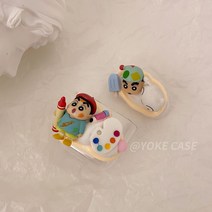 DIY 크림 크레용 짱구 캐릭터 맞춤형 이어폰 케이스 적용, 맞춤형 고객지원