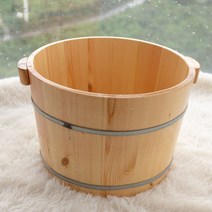 가정용 족욕기 편백나무 원목 보온 발 족욕통 마사지 우드 발세척통 나무 대야 히노끼, 소나무 25CM 싱글 배럴
