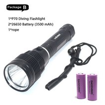 엘프 해루질 랜턴 수중 써치 IPX8 방수 다이빙 손전등 XHP70.2 LED 100 미터 노란색 빛 전술 램프 캠핑 토치 조명 물 바다 등산, B, Yellow light