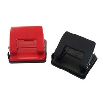 천공기 펀치 사무용품신제품 중간 이중 구멍 펀처 blackamp red 금속 abs 수동 펀칭 문서 바인딩 도구 학교 사무실 문구, 2, 검은색
