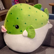 복어인형 봉제 쿠션 배게 인테리어 소품 복어, 35cm, 그린