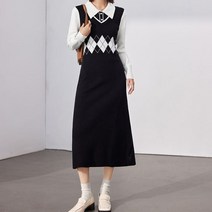 키첼 / 널티 아가일 니트 원피스