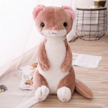 모찌 대형 애착 안고자는 인형 바디필로우 귀여운 족제비 동물 장난감 인형 생일 크리스마스 선물 50cm, about 50cm+Brown