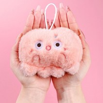 유니커블 겨울 밍크 털 자수 봉제인형 미니 핫팩 커버 캐릭터 파우치 손난로 보온 주머니 휴대용 학생 성탄절 선물, 수박 WC496