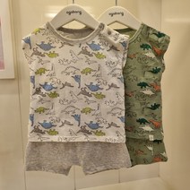 아가방 NC엑스코점 20%강추! 다이노쿨반소내의! 부드러운 터치감! 외출용으로 입어도 좋을! 시원한 메쉬소재에 귀여운 공룡나염 상하세트! 실내복