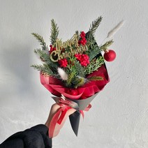 디플라워샵 크리스마스소재다발 인테리어 조화 소품 선물, 추가안함