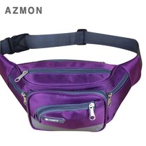 AZMON 수납 6포켓 힙색 다용도 웨이스트백 2.5L, 퍼플, 370 x 130 x 190mm