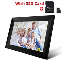 디지털액자 스마트액자 전자액자 10.1 인치 P100 WiFi 디지털 액자 16GB 스마트 전자 포토 프레임 APP 제어, 02 With 32G Card_02 US Plug