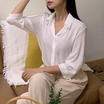 엔섬 7부 쉬폰 블라우스(2color)