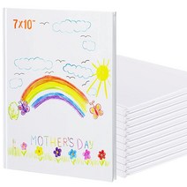 이야기를 쓸 수 있는 빈 책 20개 하드커버 스케치북 저널 승화 20장 학생용 스토리 북 화이트 (12.7 x 12.7cm(5 5인치)), 7 x 10 Inch