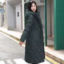 DFMEI 하프기장 패딩 후드 기모 패딩 여 방한복 겨울 점퍼