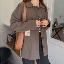 간절기 베이지 여자바버 싱글 보이핏 자켓