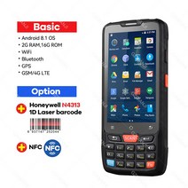 4G 안드로이드 PDA 핸드 POS 터미널 인벤토리 머신 하니웰 스캐너 1D QR 바코드 리더 와이파이 블루투스, 03 1D Honeywell NFC_04 EU