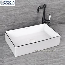 바인 도기세면기 세면볼 사각세면기 블랙라인세면기 8801-F4 (뽑업포함), 1개