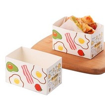 샌드위치포장지 샌드위치 상자 토스트뜨거운 목포빵아침 식사도시락, 10pcs 유형 2 상자