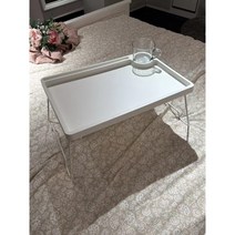 남쪽나무 다용도 접이식 미니 테이블 1인용책상좌식 접이식 침대 트레이 (세 가지 컬러) 접이식책상 침대트레이 침대테이블, 흰색