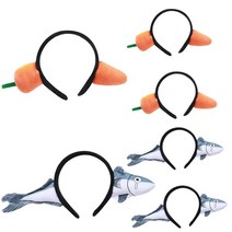 파티머리띠 헤어밴드 놀이동산머리띠 생일파티 크라운, 당근고등어세트6P