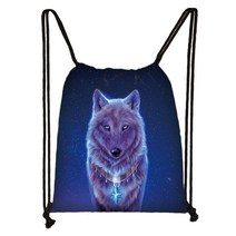 승마가방 승마 부츠가방 용품 헬멧 보관 배낭 겨울용 울부 짖는 늑대 프린트 드로스트링 가방 남성 스토리지 십대 패션 여행 책가방 미니, 22 SKD-L33