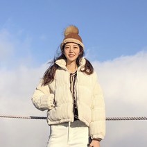 코듀로이 웰론 패딩 골덴 숏 점퍼 겨울 스트링 와플