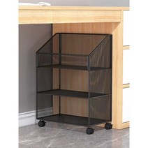 소형 책자 책상 수납 선반 이동식 3단 철제 보관함, L