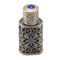 레트로 금속 향수병 아라비아 스타일 에센셜 오일 병 용기 로얄 유리 웨딩 파티 장식 3ml, [01] bronze
