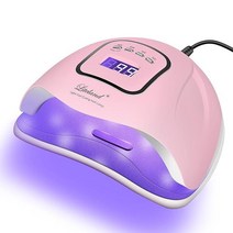 UV 젤 네일 램프 폴리쉬용 150W 드라이어 LED 조명 4 타이머 전문 아트 액세서리 경화 토 (화이트) 296581, 핑크