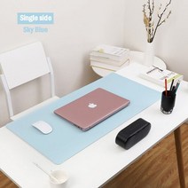 대형 게이밍장패드 키보드패드 양면 휴대용 마우스 패드 PU 가죽 노트북 테이블 보호대 식사 데스크 매트 홈 오피스 게임, 단일 하늘색_100X50CM