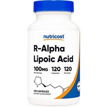 Nutricost R-알파 리포산 100mg 120 캡슐 - 식물성 캡슐 비-GMO 글루텐 프리 120 캡슐