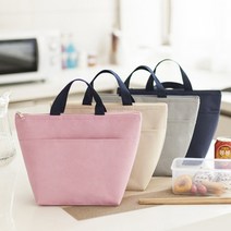 쿨러백 가방 에코백 보냉백 이유식 캔버스 미니 방수 도시락, 아이보리