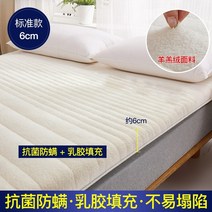 자가 발열 토퍼 매트 양털 이불 돌침대용 돌침대 흙 침대 위 양면 극세사 양모 바닥 3, 미색표준 -6cm, 120x200cm 싱글침대 따뜻하고 쉽게 무너지지