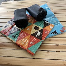 1+1 휴대용 초경량 8단 접이식 등산방석+파우치포함, 오렌지,블루
