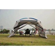 스크린 타프텐트 타프 쉘 그늘막텐트캐노피 텐트 메쉬텐트 그늘막캠프라우드 캐노피텐트 그늘막텐트 8-10인용 캠핑 캠프 360X360X220cm, 그늘막텐트, 그레이변두리