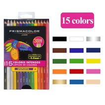 프리즈마색연필 애니메이션색연필 프리즈마색연필72 Prismacolor 1215243648 색 유성 나무 색연필 세트 드로잉 스케치 컬러 연필 학교 학생 미술 용품, 15가지 색상