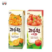 남양 과수원 190ml x 48팩(2box) 4종 택1/사과/복숭아/청포도/오렌지/혼합가능/무료배송, 오렌지24팩+사과24팩, 1세트