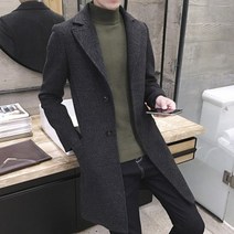 남자 숏 반 피코트 발마칸코트 코디 남성복 가을 신작 더블 브레스트 롱 오버 니 트렌치 코트