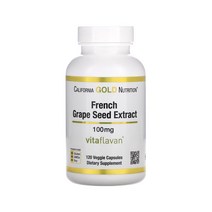 CGN 프랑스 비타플라반 포도씨추출물 폴리페놀 안티옥시던트 100mg 120 베지캡슐 4달, 1개, 기본