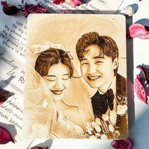 디엠지아트토이 우드포토 커플 기념일 선물 사진 인화 액자
