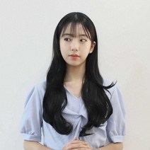 칼단발 추천! 여성 U자 고열사 패션 반가발 루즈웨이브, 블랙