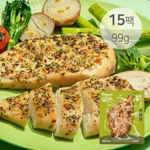 꼬꼬빌 [꼬꼬빌] 심쿵 닭가슴살 허브 99g x 15팩, 심쿵닭 허브 99g X 15팩