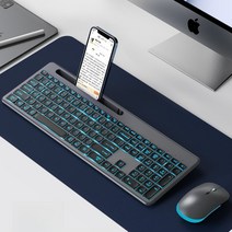 애플 호환키보드 맥/아이패드/윈도우 무선 블루투스 키보드 마우스 백라이트 세트 애플키보드 무음 사무실 가정용, 스페이스 그레이 (발광없음) 마우스 세트, 애플/윈도우 키보드