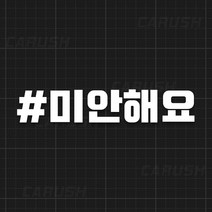 초보 스티커 차량용 주문제작 해시태그 미안해요, 자유문구 1줄, 레드