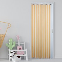EKMALL 홀딩도어 자바라 편개 싱글패턴 화이트오크 가로사이즈 102cm x 세로사이즈