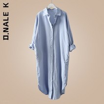 아사면 블라우스 린넨 루즈핏 블라우스D.Nale K-봄 여성 블라우스 한국 의류 빈티지 여름 린넨 코튼 중간