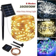 100/200/300 LED 야외 솔라 스트링 라이트 5/10/20/30m 할로윈 크리스마스 파티 솔라 가든 방수 조명, 보라색, 30M 300LED